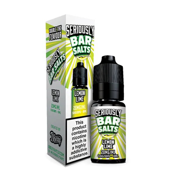 Doozy seriously bar salts lemon lime 10ml nic salt bottle with packaging on white background - uk vape sales