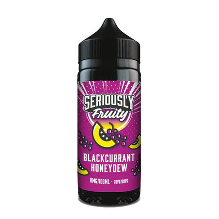 Doozy Seriously Fruity E-Liquid blackcurrant honeydew 100ml shortfill bottle on white background - UK vape sales