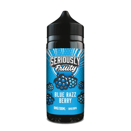 Doozy Seriously Fruity E-Liquid blue razz berry 100ml shortfill bottle on white background - UK vape sales