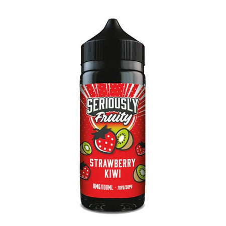 Doozy Seriously Fruity E-Liquid strawberry kiwi 100ml shortfill bottle on white background - UK vape sales