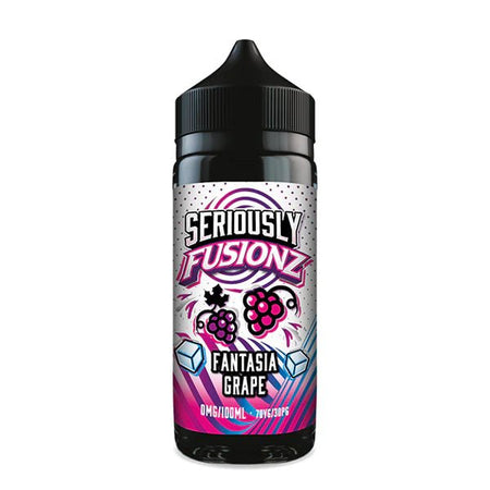 Doozy Seriously Fusionz E-Liquid fantasia grape 100ml shortfill bottle on white background - UK vape sales