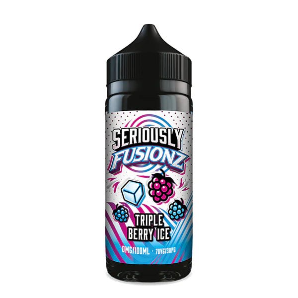 Doozy Seriously Fusionz E-Liquid triple berry ice 100ml shortfill bottle on white background - UK vape sales