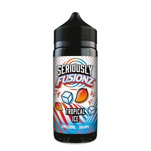 Doozy Seriously Fusionz E-Liquid tropical ice 100ml shortfill bottle on white background - UK vape sales