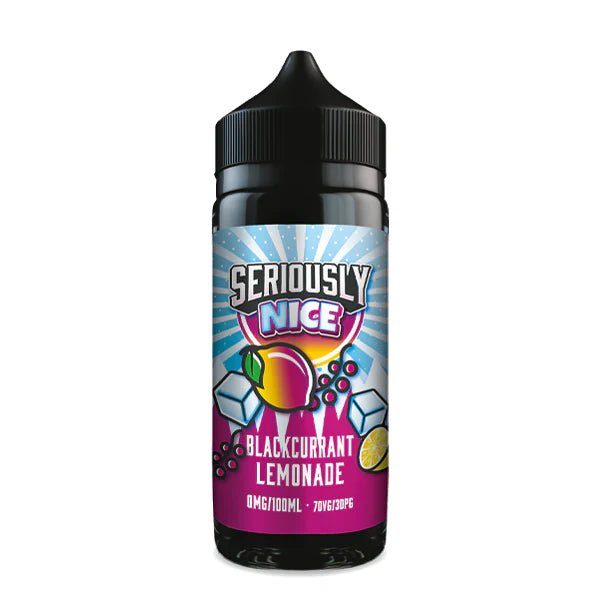 Doozy Seriously Nice E-Liquid blackcurrant lemonade 100ml shortfill bottle on white background - UK vape sales