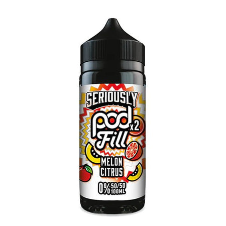Doozy Seriously Pod Fill X2 E-Liquid melon citrus 100ml shortfill bottle on white background - UK vape sales