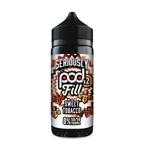 Doozy Seriously Pod Fill X2 E-Liquid vanilla custard sweet tobacco 100ml shortfill bottle on white background - UK vape sales