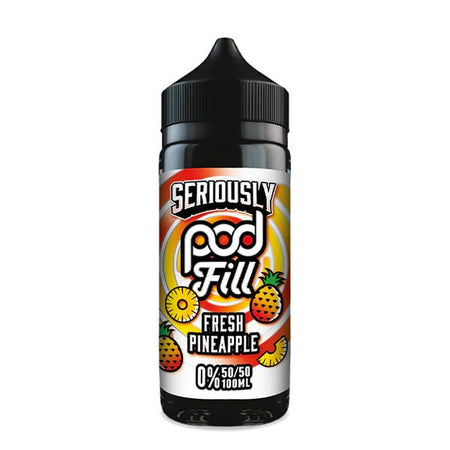 Seriously Pod Fill E-Liquid fresh pineapple shortfill bottle on a white background - UK vape sales
