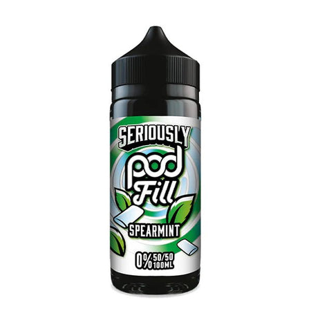 Seriously Pod Fill E-Liquid spearmint shortfill bottle on a white background - UK vape sales
