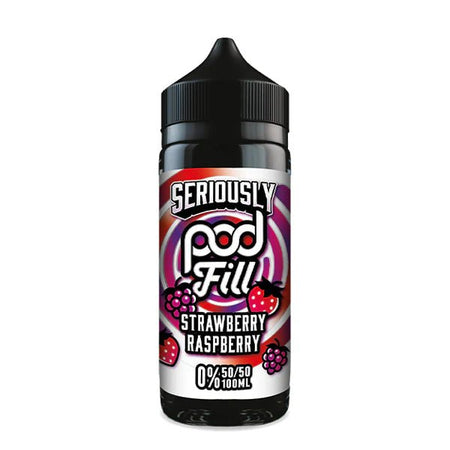 Seriously Pod Fill E-Liquid strawberry raspberry shortfill bottle on a white background - UK vape sales