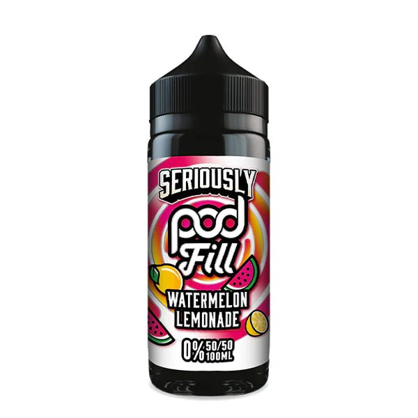 Seriously Pod Fill E-Liquid watermelon lemonade shortfill bottle on a white background - UK vape sales