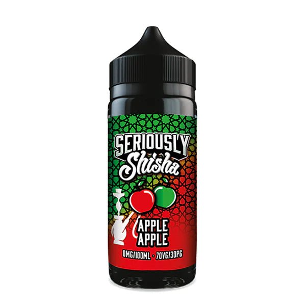 Seriously Shisha E-Liquid apple apple 100ml shortfill bottle on white background - uk vape sales