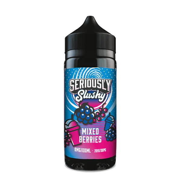 Doozy Seriously Slushy E-Liquid mixed berries 100ml shortfill bottle on white background - UK vape sales