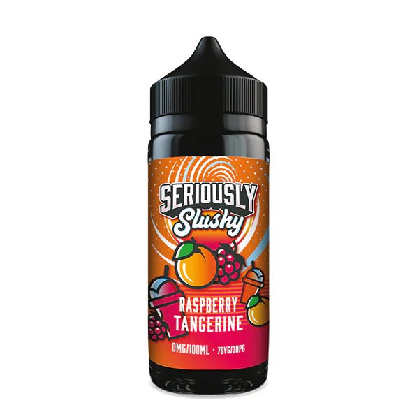 Doozy Seriously Slushy E-Liquid raspberry tangerine 100ml shortfill bottle on white background - UK vape sales