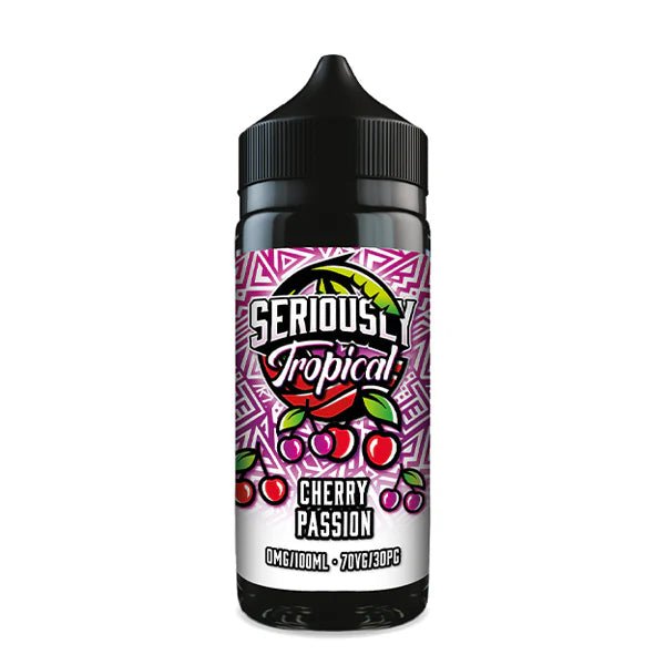 Doozy Seriously Tropical E-Liquid cherry passion 100ml bottle on white background - uk vape sales