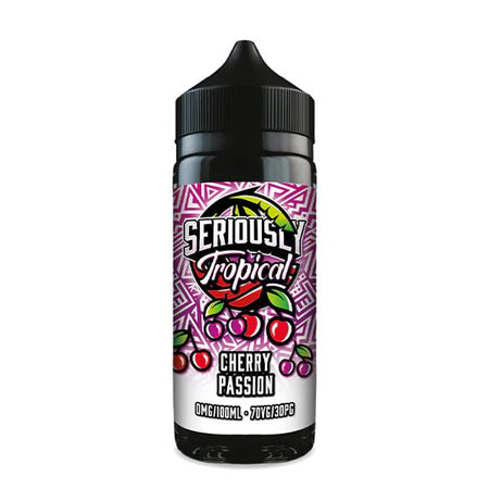 Doozy Seriously Tropical E-Liquid cherry passion 100ml bottle on white background - uk vape sales