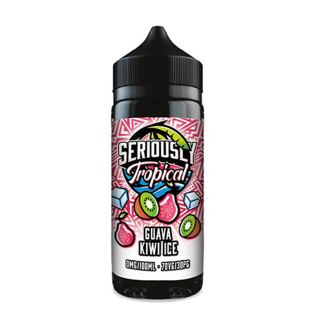 Doozy Seriously Tropical E-Liquid guava kiwi ice 100ml bottle on white background - uk vape sales
