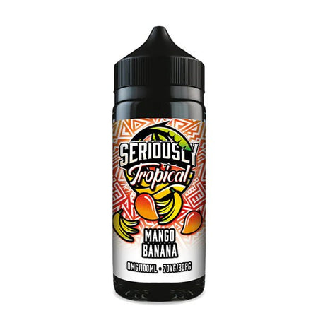 Doozy Seriously Tropical E-Liquid mango banana 100ml bottle on white background - uk vape sales