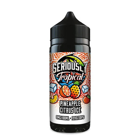 Doozy Seriously Tropical E-Liquid pineapple citrus ice 100ml bottle on white background - uk vape sales