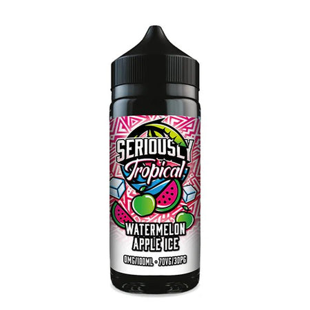 Doozy Seriously Tropical E-Liquid watermelon apple ice 100ml bottle on white background - uk vape sales