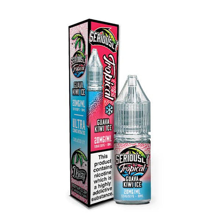 Doozy Seriously Tropical Nic Salts guava kiwi ice 10ml nic salt bottle with packaging on white background - uk vape sales