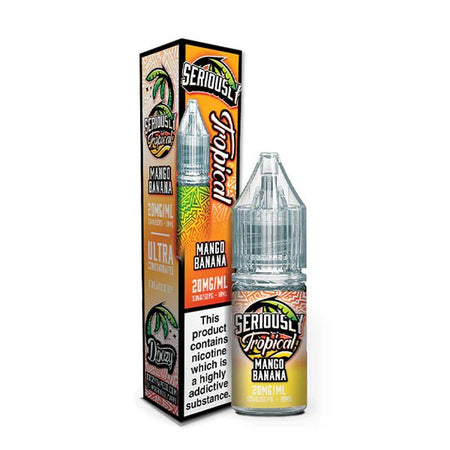 Doozy Seriously Tropical Nic Salts mango banana 10ml nic salt bottle with packaging on white background - uk vape sales