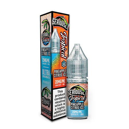 Doozy Seriously Tropical Nic Salts pineapple citrus ice 10ml bottle with packaging on white background - uk vape sales