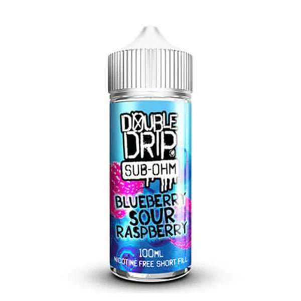 Double Drip 100ml E-Liquid blueberry sour raspberry  100ml shortfill bottle on white background - UK vape sales