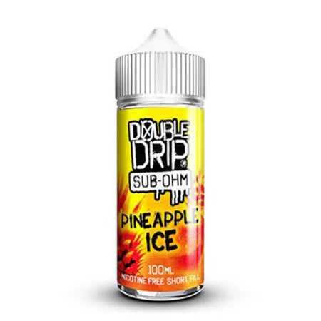 Double Drip 100ml E-Liquid pineapple ice 100ml shortfill bottle on white background - UK vape sales