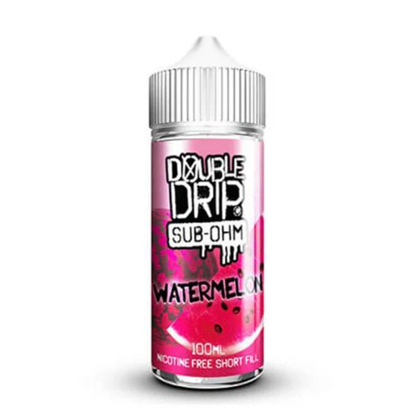 Double Drip 100ml E-Liquid watermelon 100ml shortfill bottle on white background - UK vape sales