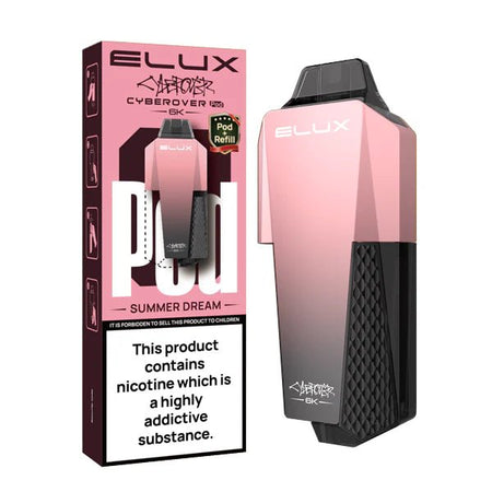 Elux Cyberover 6K Refill Pods summer dream with packaging on a white background - uk vape sales