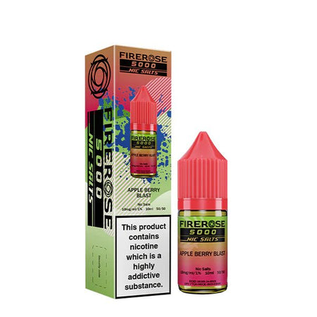 Elux Firerose Nic Salts apple berry blast 10ml nic salt bottle with packaging on white background - uk vape sales