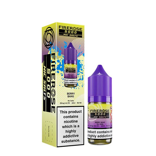 Elux Firerose Nic Salts berry bang 10ml nic salt bottle with packaging on white background - uk vape sales