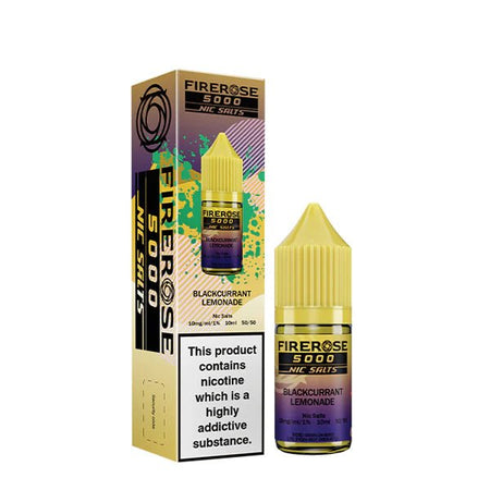 Elux Firerose Nic Salts blackcurrant lemonade 10ml nic salt bottle with packaging on white background - uk vape sales