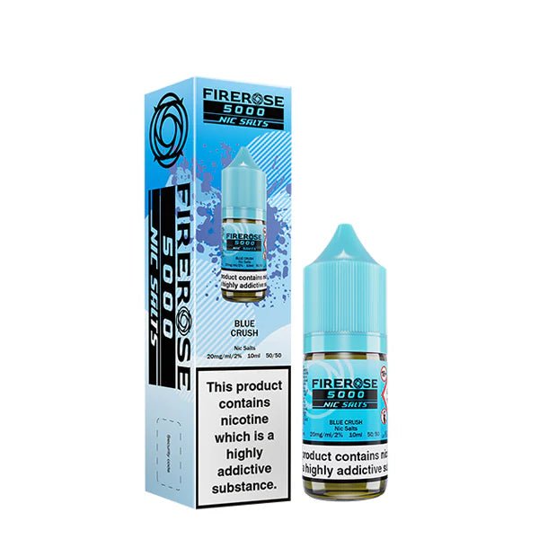 Elux Firerose Nic Salts blue crush 10ml nic salt bottle with packaging on white background - uk vape sales