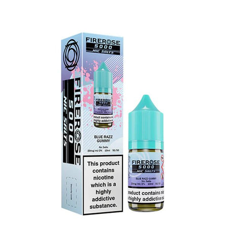Elux Firerose Nic Salts blue razz gummy 10ml nic salt bottle with packaging on white background - uk vape sales
