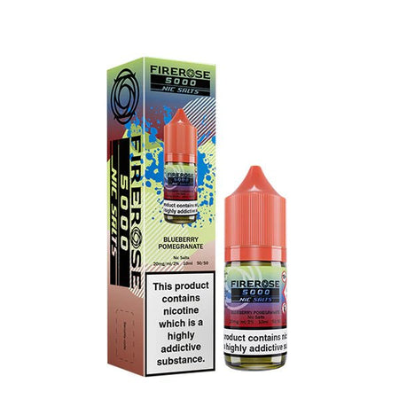 Elux Firerose Nic Salts blueberry pomegranate 10ml nic salt bottle with packaging on white background - uk vape sales
