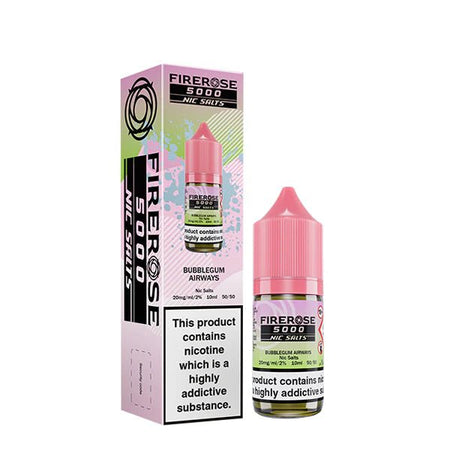 Elux Firerose Nic Salts bubblegum airways 10ml nic salt bottle with packaging on white background - uk vape sales
