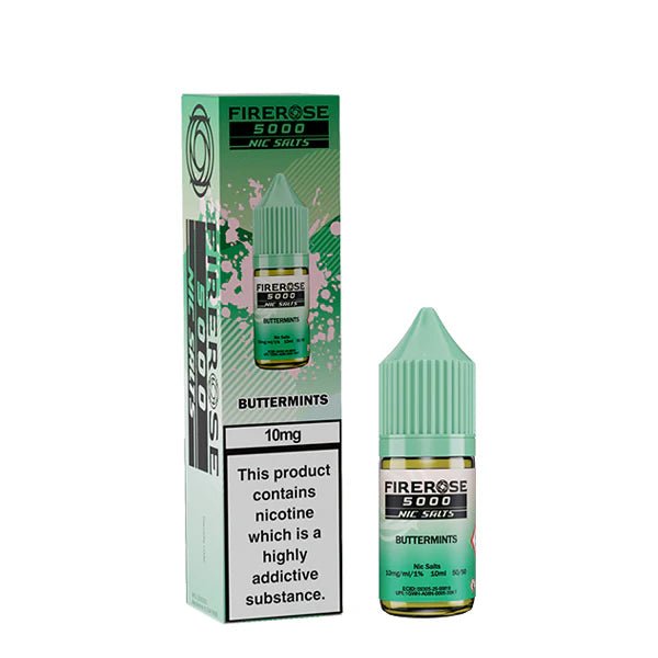 Elux Firerose Nic Salts buttermints 10ml nic salt bottle with packaging on white background - uk vape sales