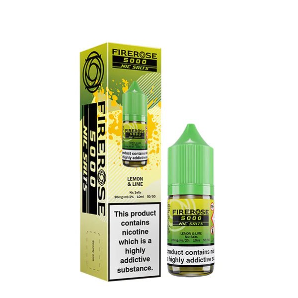 Elux Firerose Nic Salts lemon & lime 10ml nic salt bottle with packaging on white background - uk vape sales