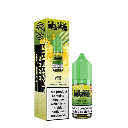 Elux Firerose Nic Salts lemon & lime 10ml nic salt bottle with packaging on white background - uk vape sales