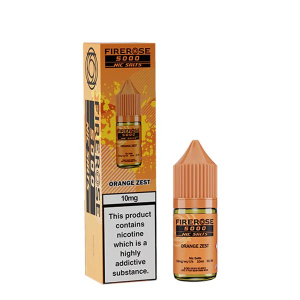 Elux Firerose Nic Salts orange zest 10ml nic salt bottle with packaging on white background - uk vape sales