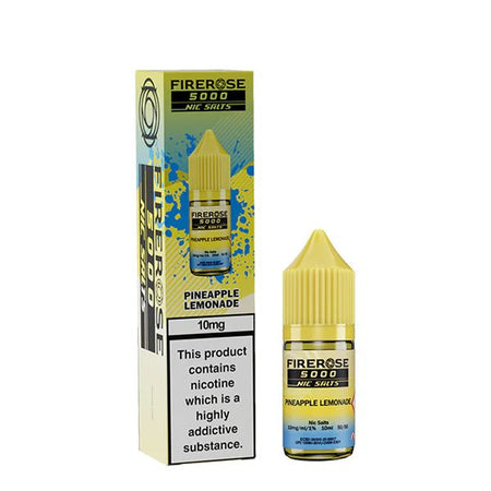 Elux Firerose Nic Salts pineapple lemonade 10ml nic salt bottle with packaging on white background - uk vape sales
