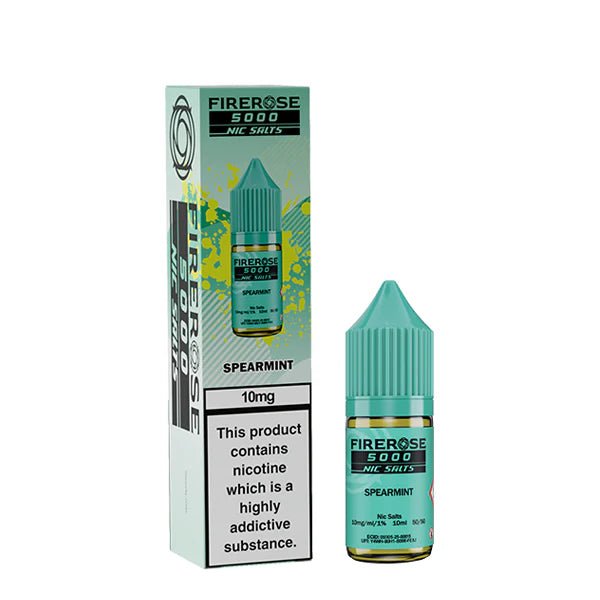 Elux Firerose Nic Salts spearmint 10ml nic salt bottle with packaging on white background - uk vape sales