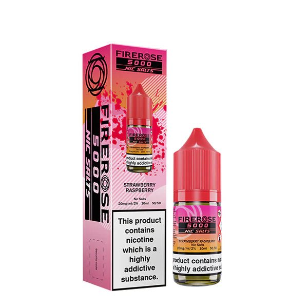 Elux Firerose Nic Salts strawberry raspberry 10ml nic salt bottle with packaging on white background - uk vape sales