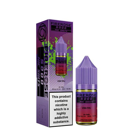 Elux Firerose Nic Salts vim tru 10ml nic salt bottle with packaging on white background - uk vape sales