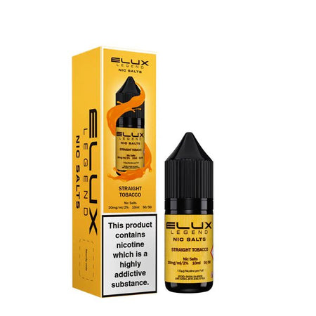 Elux Legend Nic Salts straight tobacco 10ml bottle and packaging on a white background - uk vape sales