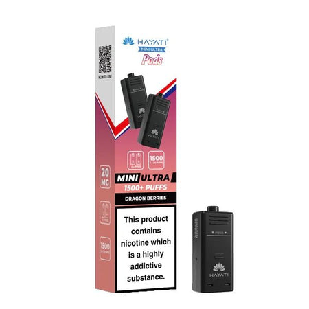 Hayati Mini Ultra Refill Pods dragon berries with packaging on a white background - uk vape sales