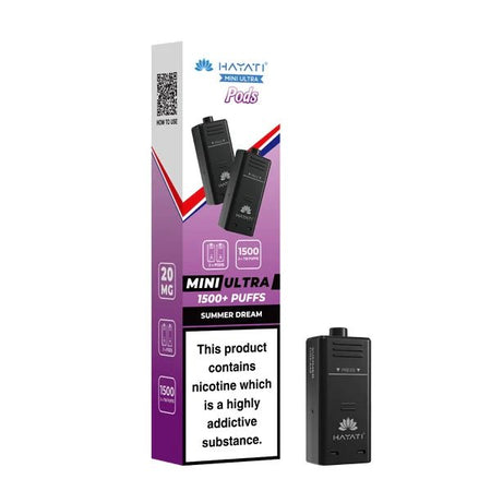 Hayati Mini Ultra Refill Pods summer dream with packaging on a white background - uk vape sales