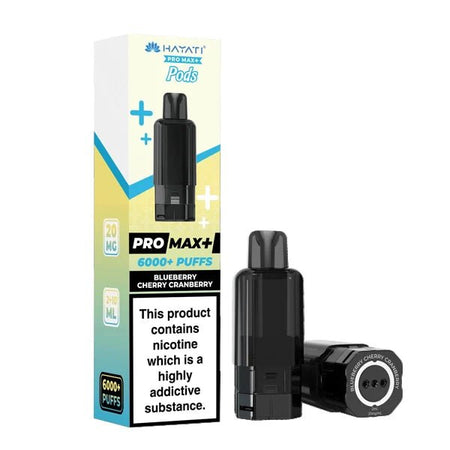Hayati Pro Max Plus Refill Pods blueberry cherry cranberry prefilled pod with packaging on a white background - uk vape sales