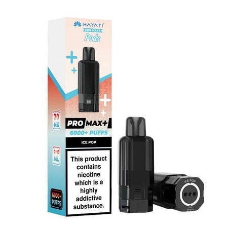 Hayati Pro Max Plus Refill Pods ice pop prefilled vape with packaging on a white background - uk vape sales